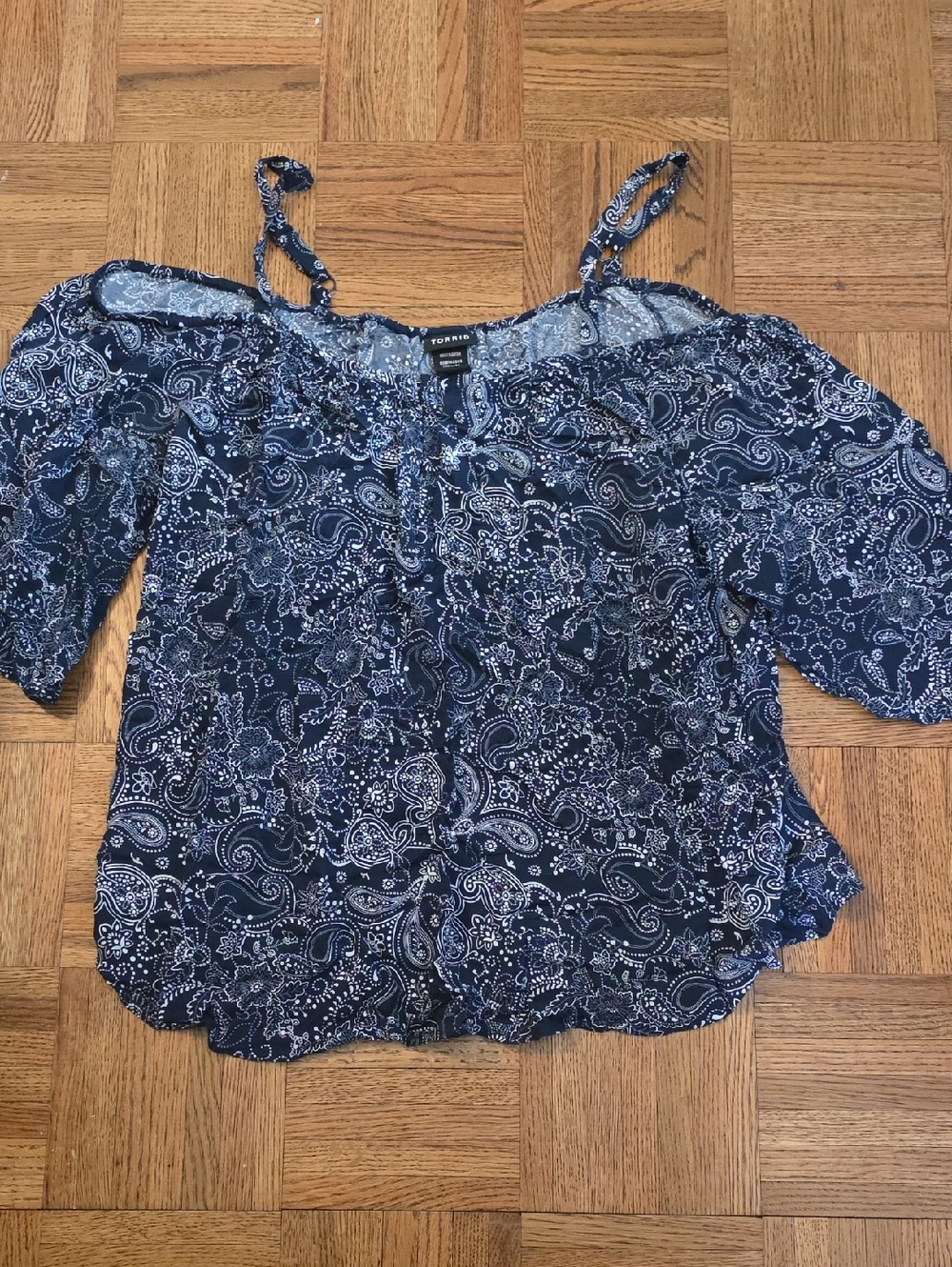 torrid Navy Paisley Off-Shoulder Cami Top